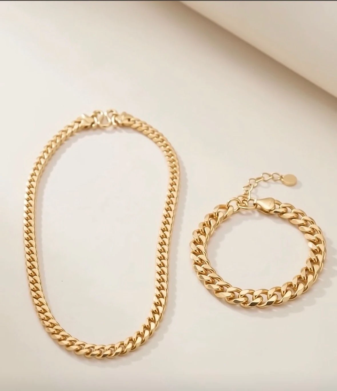 Combo Gold Plated Chain and Bracelet Set
