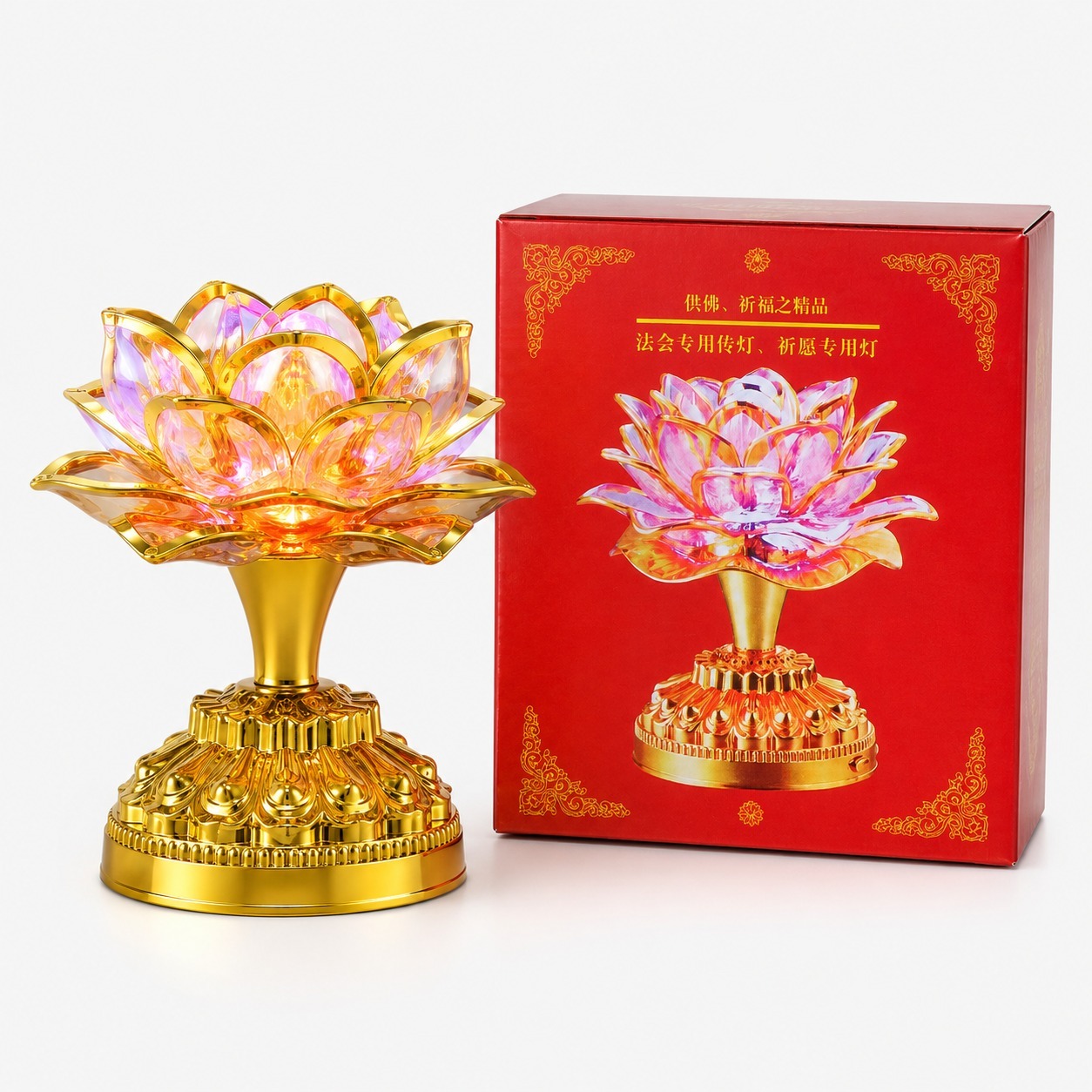 Color Changing LED Lotus Lamp Without Bhajan Music