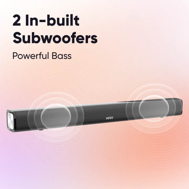 Mivi Fort R70 | With 2 Inbuilt Subwoofers |70 Cinematic W Bluetooth Soundbar Speaker, image 3