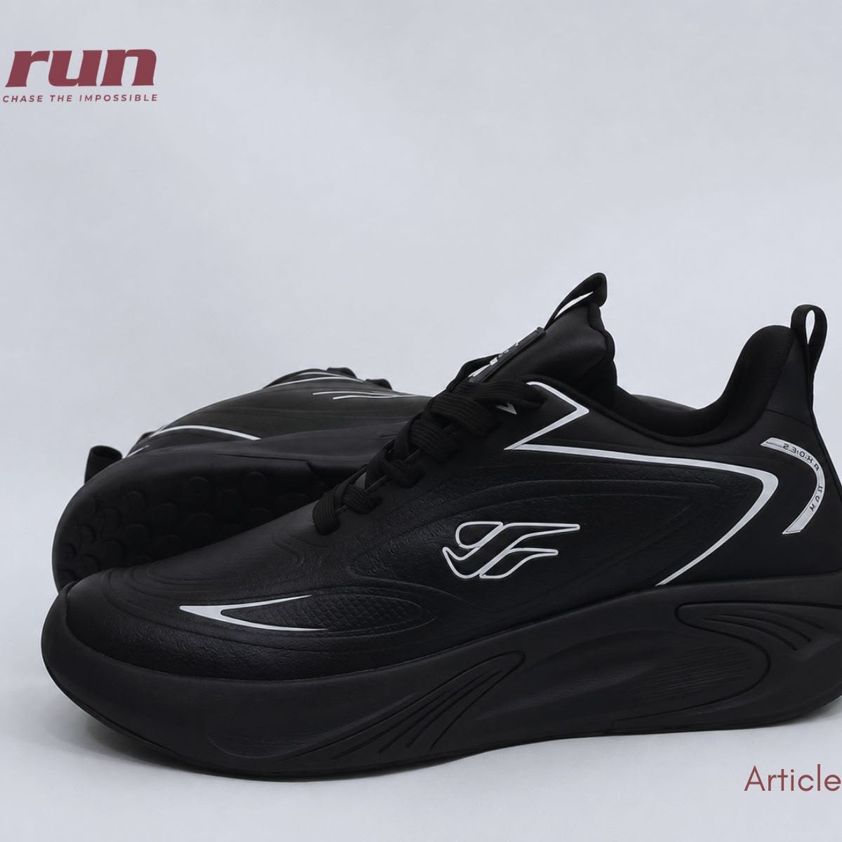 RUN Model 7185 Black Running Shoes for Men