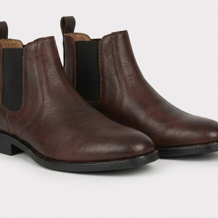 RUN Brown Chelsea Boots for Men